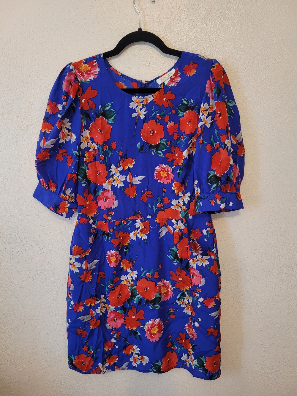 Yumi Kim Just A Crush Silk Floral Dress Sunnyside Marine Blue Large